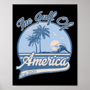 Poster Golfo Dos Eua América Est 2025 Bandeira Dos Eua Re