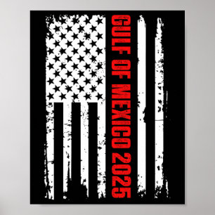 Poster Golfo Dos Eua América Leste 2025 Bandeira American