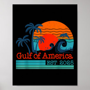Poster Golfo Dos Eua América Leste 2025 Retro Vintage Bea