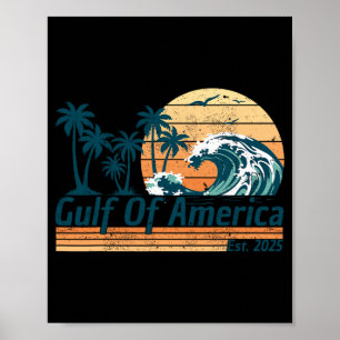 Poster Golfo Dos Eua América Leste 2025 Retro Vintage Bea