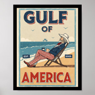 Poster Golfo Dos Eua América Leste. 2025 Tio Sam Patrioti