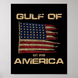 Poster Golfo Dos Eua América Leste Desde 2025 Bandeira Do