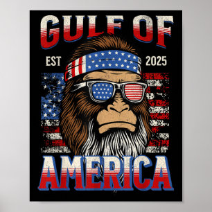 Poster Golfo Dos Eua América Trump Funny Bigfoot Pat Méxi