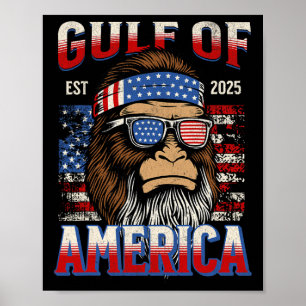 Poster Golfo Dos Eua América Trump Funny Bigfoot Pat Méxi