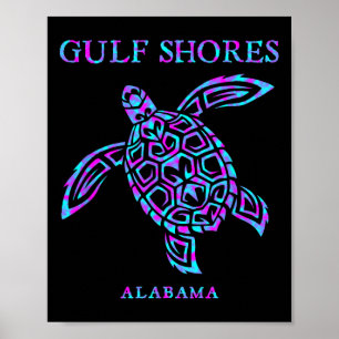 Poster Golfo Pérsico Albânia Retro Sea Turtle Boys Garota