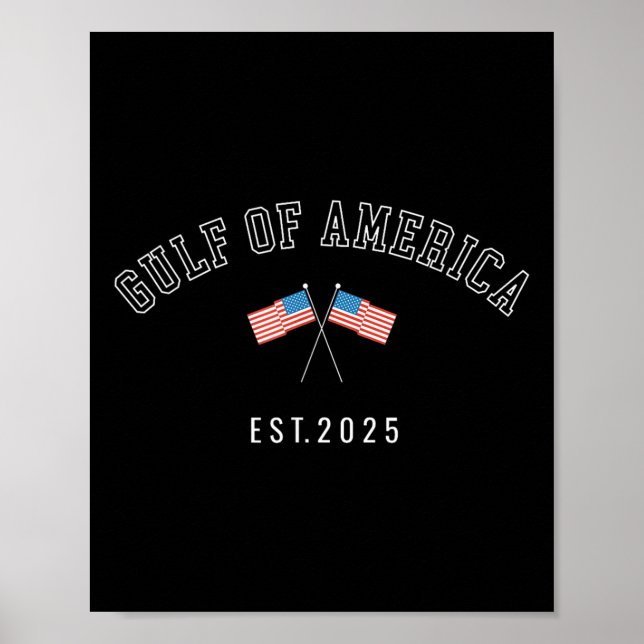 Poster Golfo Retro Da América Est 2025 U.A. Flag M (Frente)