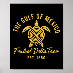 Poster Golfo Retro Do México Est 1550 Foxtrot Delta Taco