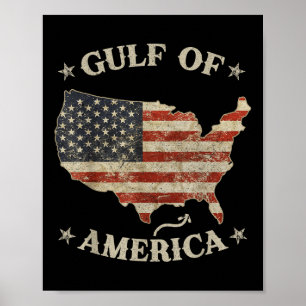 Poster Golfo Retro Dos Eua América Oriental 2025 Bandeira