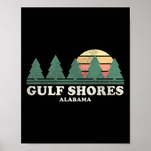 Poster Golfo Shores Al Vintage Throwbyck Tee Retro 70 Des