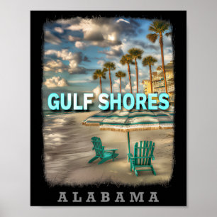 Poster Golfo Shores Alabama Al Beach Paraíso Sd667