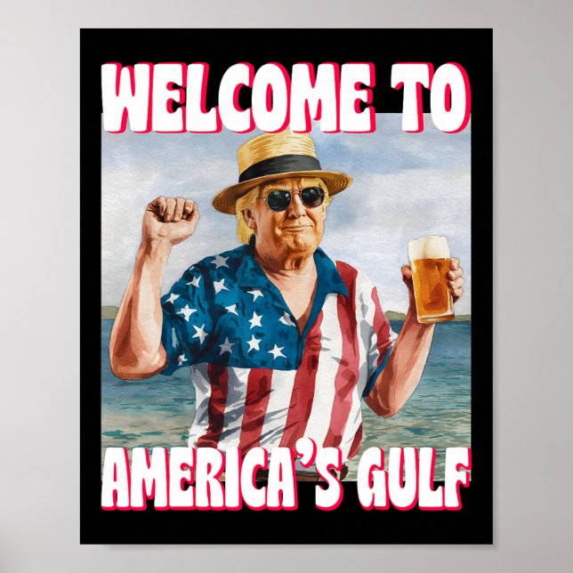 Poster Golfo Trump Do Funny Da América Dos Eua Golfo Do M (Frente)
