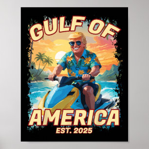 Poster Golfo Trump Dos Eua 2025 Funny 47th Pro Trump Méxi