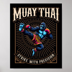 Poster Golpear com Precisão - Chute de Gorila Muay Thai L
