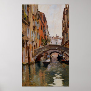 Pôster Gôndola em um canal Venetian