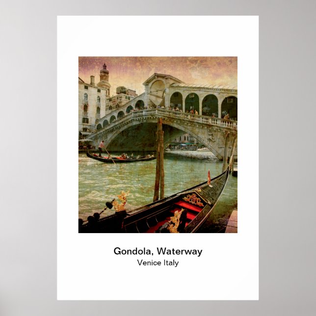 Poster - Gondola Waterway Venice Itália (Frente)