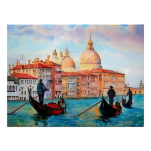 Pôster Gondolas de Veneza