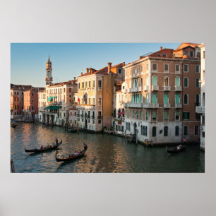 Poster Gondolas no canal Veneza Itália