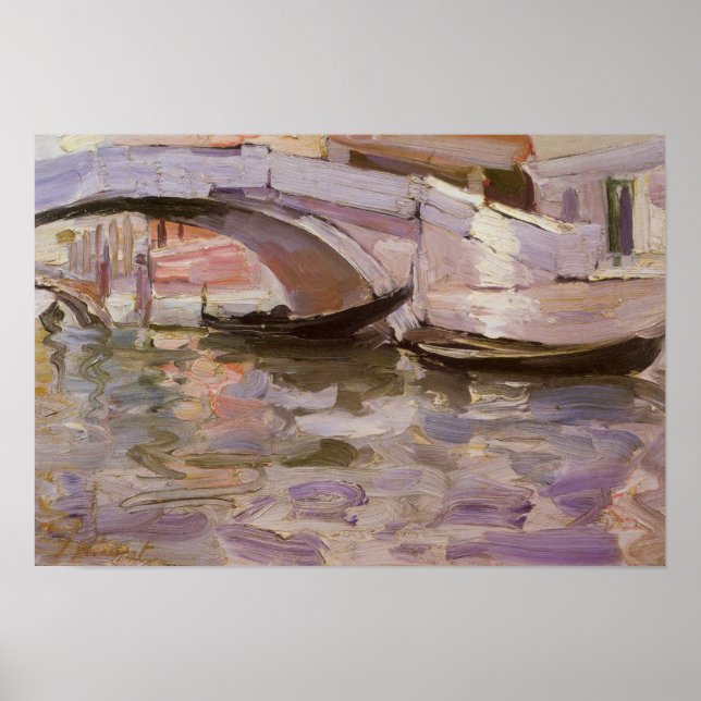 Pôster Gondolas por John Singer Sargent, Impressionismo A (Frente)