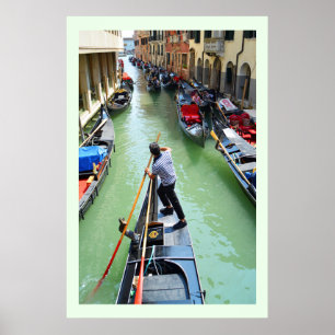 Poster Gondolier em Veneza