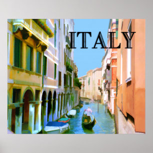 Pôster Gondolier no Canal de Veneza ITÁLIA