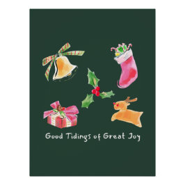 Pôster Good Tidings of Great Joy Holiday Illustration