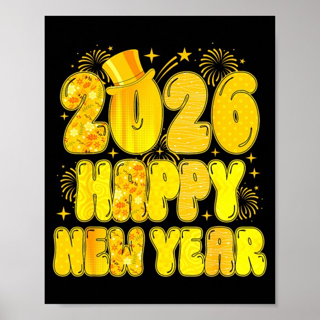 Poster Goodbye 2025 Happy New Year 2026 Women Girl Kids  (Frente)