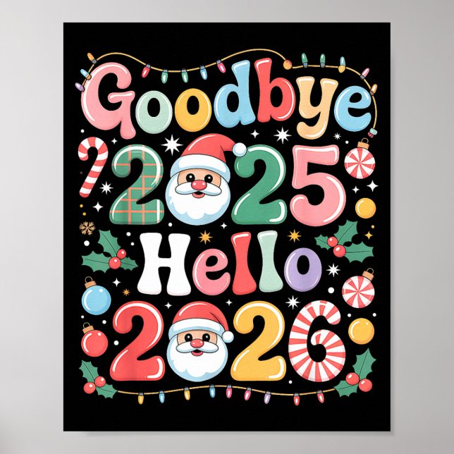 Poster Goodbye 2025 Hello 2026 Christmas New Year Gift  (Frente)
