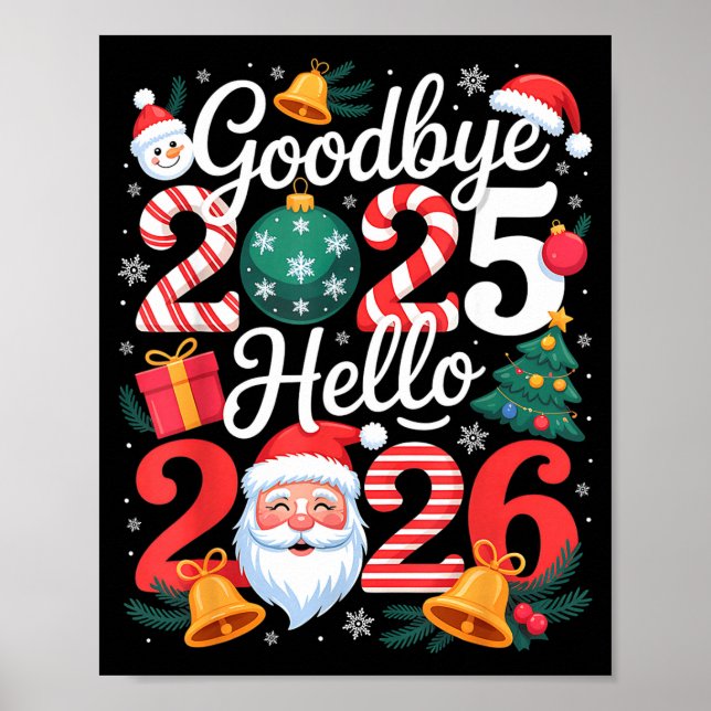 Poster Goodbye 2025 Hello 2026 Happy New Year Family Matc (Frente)