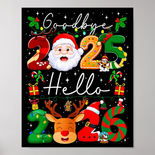 Poster Goodbye 2025 Hello 2026 Happy New Year's Eve Chris (Frente)
