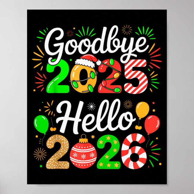 Poster Goodbye 2025 Hello 2026 Happy New Year's Eve Chris (Frente)