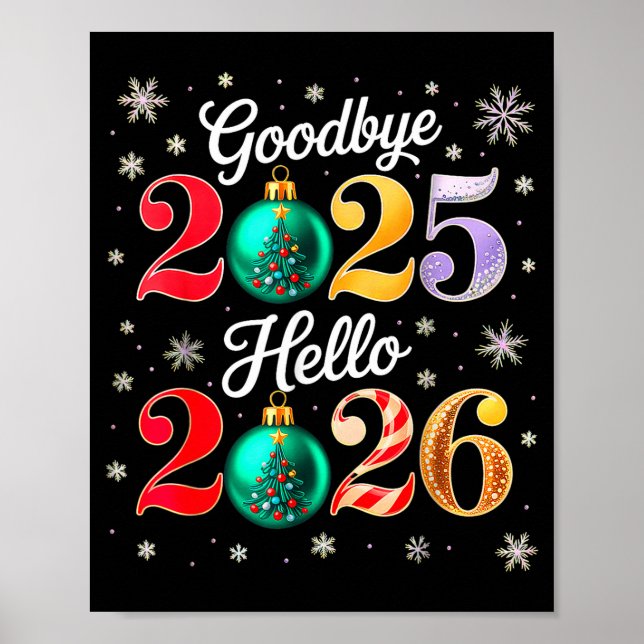 Poster Goodbye 2025 Hello 2026 Happy New Year's Eve Chris (Frente)