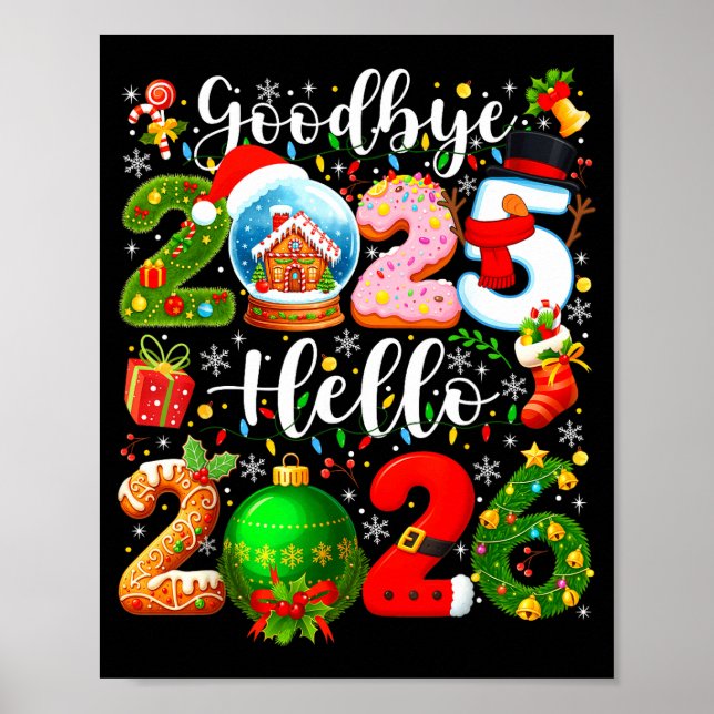 Poster Goodbye 2025 Hello 2026 Happy New Year's Eve Chris (Frente)