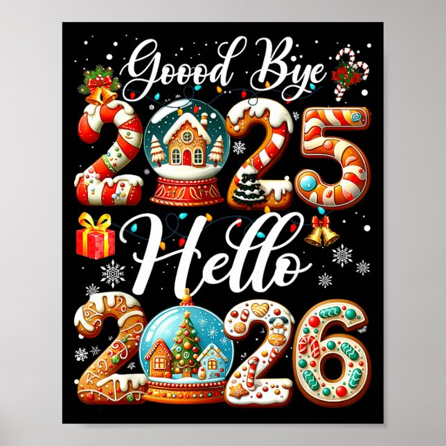 Poster Goodbye 2025 Hello 2026 Happy New Year's Eve Chris (Frente)