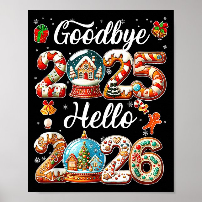 Poster Goodbye 2025 Hello 2026 Happy New Year's Eve Chris (Frente)
