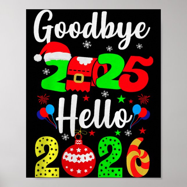 Poster Goodbye 2025 Hello 2026 Happy New Year's Eve Chris (Frente)