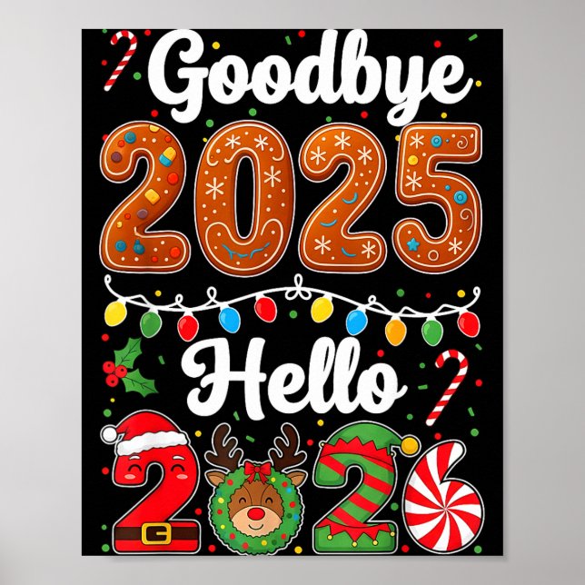 Poster Goodbye 2025 Hello 2026 Happy New Year's Eve Chris (Frente)