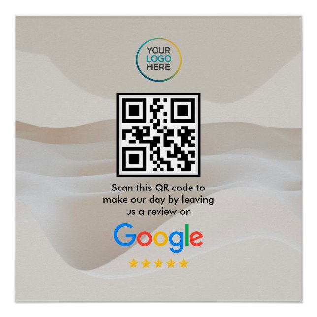 Pôster Google Review QR Code Poster | Modern Business Sig (Frente)