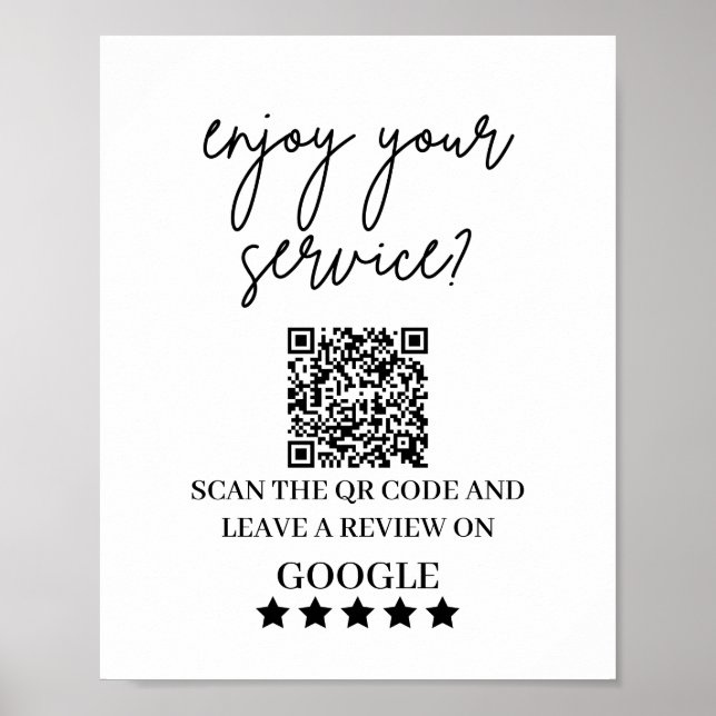 Poster Google Reviews | Business Review Link QR Code sign (Frente)