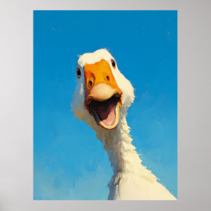 Poster Goose Feliz Sob Céu Azul
