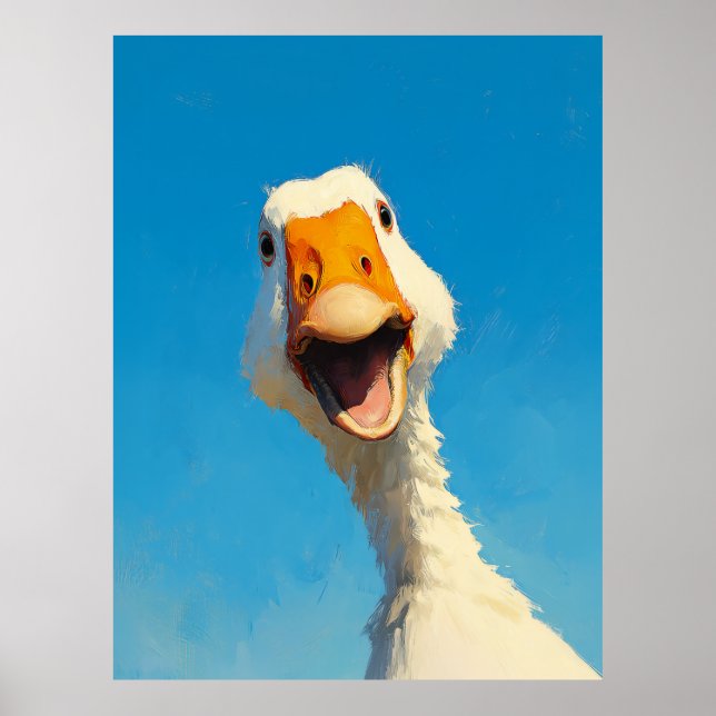 Poster Goose Feliz Sob Céu Azul (Frente)