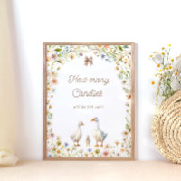 Goose Floral Chá de fraldas Adivinha Quantas Canet
