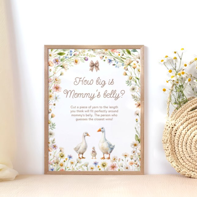 Poster Goose Wildflower How Big is Mamãe Belly (Criador carregado)