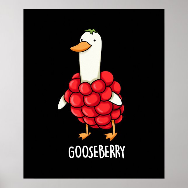 Poster Gooseberry Funny Berry Pun Dark BG (Frente)