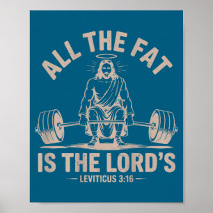 Poster Gordo é o senhor engraçado treino cristão jesus