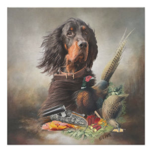 Pôster Gordon setter com faisões, Art
