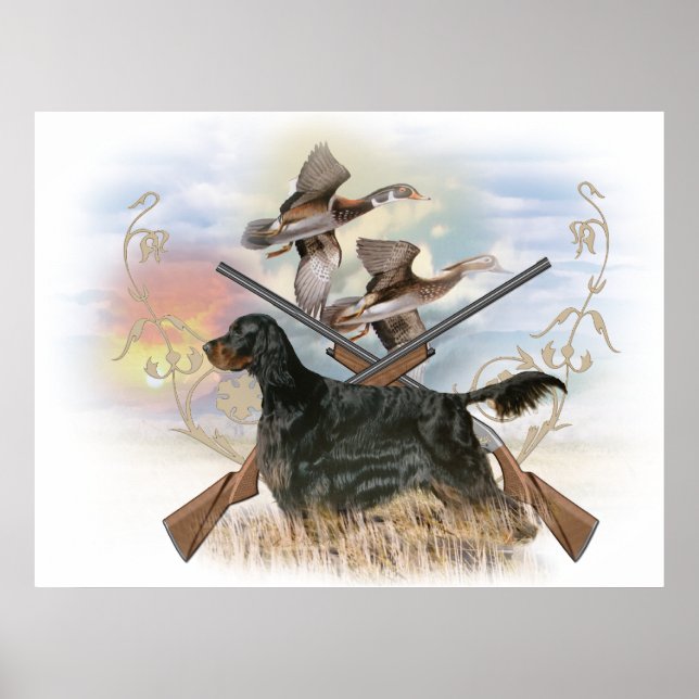 Pôster Gordon Setter Hunts (Frente)