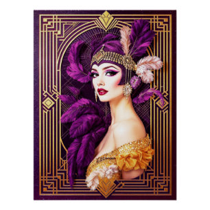 Pôster Gorgee Art Deco Flapper