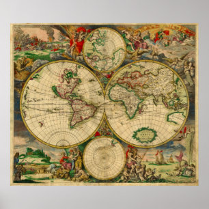 Poster Gorgoeus Old World Map