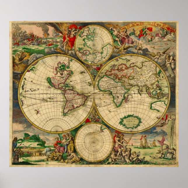 Poster Gorgoeus Old World Map (Frente)