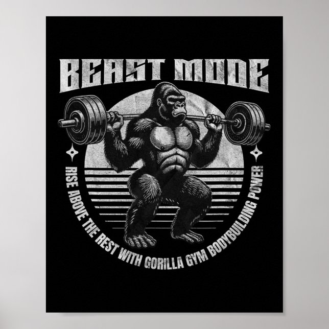 Poster Gorila Levanta Haltere - Fitness (Frente)